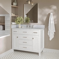 Vanité de salle de bain autoportante de haute qualité Shaker blanc Durable à la mode armoire de salle de bain prix abordable vanité de salle de bain
