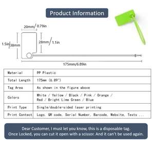 Etiqueta <span class=keywords><strong>de</strong></span> Seguridad Antimanipulación <span class=keywords><strong>de</strong></span> Un Solo Uso para Ropa, <span class=keywords><strong>Zapatos</strong></span>, Bolsas y Vales - Product Image 6