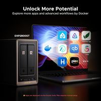 UGREEN NAS DXP2800 GT 2-Bay Network Attached Storage AMD R2514 CPU 8GB DDR4 RAM 10GbE Slot M.2 NVMe 4K HDMI Desktop NAS