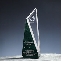 Trophée en cristal de marbre exquis avec un design créatif Excellente recommandation d'honneur des employés Technique de gravure sculptée personnalisée