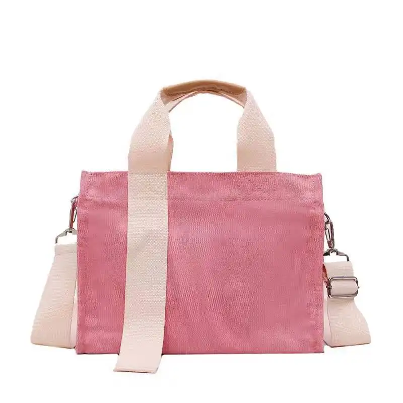 NO MOQ canvas bag designer women canvas tote shopper bag with shoulder strap