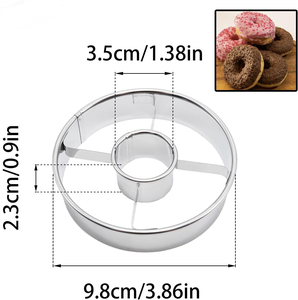 Cortador de rosquillas de acero inoxidable, cortadores de rosquillas de 3,86 pulgadas, molde, herramienta profesional para hornear para rosquillas, bagels, galletas, galletas - Product Image 3