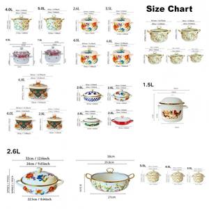 Marmite à soupe et à bouillon à double anse en émail imprimé par transfert thermique, compatible induction, avec couvercle épaissi, pour cuisine, prix OEM économique - Product Image 5