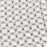 Maille métallique circulaire tissée en aluminium, maille décorative en laiton pour portes d'armoires, découpe de rideaux