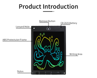 Tablette d'écriture LCD pour l'école, tablette à dessin pour enfants, effaçable et réutilisable, tableau de dessin électronique