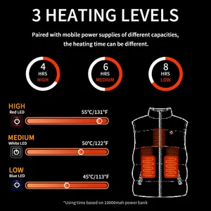 Women's Winter Heated Jacket USB Infrared Heat Goose Vest Plus Size XL Down Vest For Outdoor Casual Adult Clothing