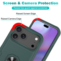Coque de protection robuste antichoc OEM/ODM 360 avec béquille annulaire pour iPhone 17 18 Pro Max, en TPU et PC, fabricant sur mesure