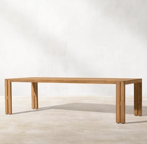 Meubles de terrasse et de restaurant en bois de teck naturel Ensemble de chaises de table 6 <span class=keywords><strong>8</strong></span> 10 places Ensemble de repas d'extérieur en bois - Product Image 3