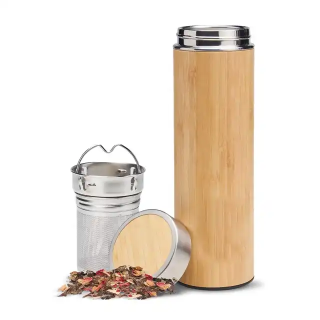 Premium Bamboo Thermos Tea Infuser 500ml/17oz – CraftyCasa