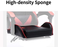 Chaise de jeu Chaise de bureau ergonomique style course Chaise d'ordinateur à dossier haut en cuir avec appui-tête et oreiller lombaire