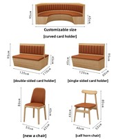 Meubles de restaurant et d'hôtel modernes en marbre, canapé en cuir et métal, ensemble de tables et chaises pour café et salon de thé