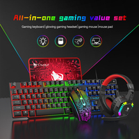 Heißes T-WOLF TF880 5-in-1 104-Tasten Kabelgebundenes Gaming-Set: Tastatur, Maus, Mauspad, Headset & Lautsprecher im Schlanken Design für PC und Desktop