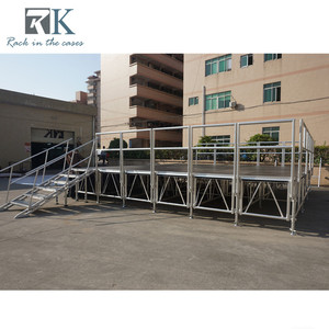 Assembly <b>Stage</b> Wooden <b>Platform</b> & Aluminum Brace Adjustable Height <b>Stage</b> - Product Image 6