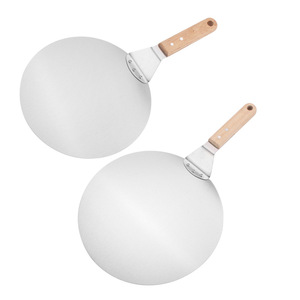 Spatule de transfert pour <span class=keywords><strong>pizza</strong></span> en acier inoxydable de 10 pouces avec manche en bois pour un transfert sûr, outil de cuisson - Product Image 5