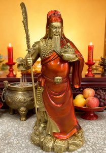 관공 황동 동상, 중국 신화 신 조각, 비즈니스 행운과 수집에 이상적, 가정 장식 선물, 사용자 정의 가능 - Product Image 3