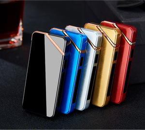 AW835 Custom LOGO Double Arc Plasma <strong>Lighter</strong> <strong>USB</strong> Rechargeable <strong>Cigarette</strong> <strong>Lighter</strong> Wholesale - Product Image 3