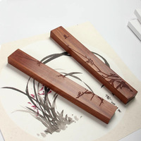 Presse-papiers de calligraphie grand format noir en Suanzhi/Palissandre, incrustation de cuivre sculptée à la main, accessoire de bureau traditionnel chinois, cadeau pour savant