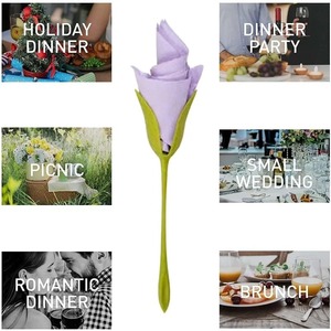 Napkin Holders Floral Napkin Folding Kit Simple Rose Design <b>Table</b> Setting Accessory Easy DIY Romantic <b>Table</b> Decor - Product Image 5