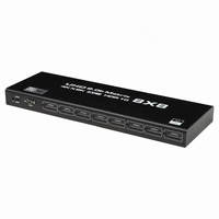 Oright Nouveauté Boîtier Répartiteur HDMI 2.0b HDCP2.2 60Hz 8x8 (8 entrées 8 sorties) en Métal Noir avec Télécommande Certifié CE/FCC