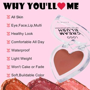 Palette de blush crème pigmentée à logo personnalisé en marque propre, blush crème longue durée - Product Image 3