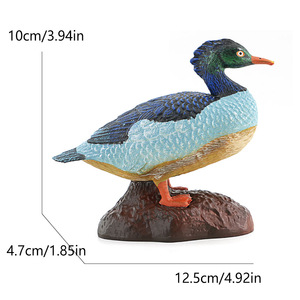 Modèles d'animaux de ferme simulés en PVC pour l'exportation, Série Canards : Canards femelles à tête verte, blancs et jaunes, couleur sable d'automne - Product Image 3