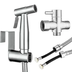 Bidet Faucet Sprayer Set Stainless Steel Adjustable Tap Rotating Faucet Shower Set Nozzle For Toilet