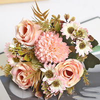 Rose décoration de la maison fausses fleurs arrangement de mariage Floral mur photographie Bouquet fleurs artificielles