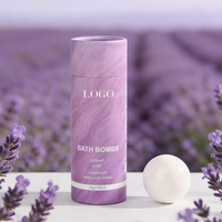 Ensemble cadeau de bombes de bain moussantes naturelles faites à la main, relaxantes, aromathérapie, vanille et lavande, 30 g * 3, avec boîte cadeau