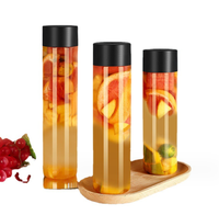 Bouteille d'eau en plastique PET Voss vide, personnalisée, portable, 38 mm, 350 ml, 500 ml, avec couvercle, pour le sport et la consommation quotidienne