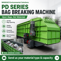 Machine à ouvrir les sacs poubelles municipaux WANGAO série PD, broyeur de sacs poubelles, 5-50 TPH, certifiée CE, usine de recyclage des déchets solides urbains