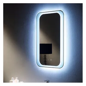 Cermin LED Tanpa Bingkai Sensor Sentuh, Cermin Cahaya Latar Kamar Mandi Anti Kabut Panjang Grosir Harga Murah