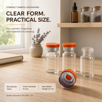 Flacon vide transparent de 2 ml, 16x27 mm, à fond plat, en verre borosilicaté, pour échantillons liquides de laboratoire, de haute qualité, petit flacon à col serti