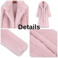 Manteaux Trench en Fausse Fourrure Moelleuse Grande Taille Personnalisés pour Femmes, Vestes d'Hiver Modestes avec Grand Col, Longues Vêtements d'Extérieur en Tricot