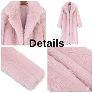 Trench personalizzato taglie forti soffice pelliccia sintetica per signore modeste giacche invernali con collo grande capispalla lunghi in maglia intrecciata - Product Image 2