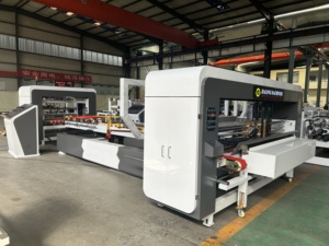 Caja de cartón corrugado con Control informático de alta velocidad, máquina encoladora de carpetas automática/máquina para fabricar cajas de cartón - Product Image 2