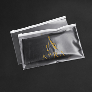 15x25cm <b>Clear</b> Frosted PVC Zipper <b>Bag</b> Custom Gold Logo Printed Garment Packaging Pouch <b>Bag</b> Ziplock <b>Bag</b> for Clothing - Product Image 1