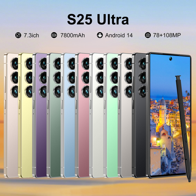 Hot Sale 2025 New S25 Ultra Original 5G Smartphone 7.3Inch With 16GB+1TB Large Memory 5G Mobile Phone with 7.3inchHd Screen