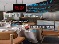 Système de radiomessagerie sans fil pour serveur; Station d'appel à écran tactile 433.92MHz avec montre intelligente; Buzzer étanche pour restaurant et hôtel