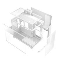 Boîtier d'ordinateur AntarcChill Mid Tower léger avec verre trempé sur trois côtés, installation facile, pour jeux