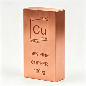 Coffret Cadeau de Luxe 1KG Lingot de Cuivre Fin 999 Gravé Symbole de l'Élément Cuivre Barre d'Investissement en Cuivre - Product Image 1