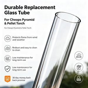 Tube en verre de quartz de remplacement pour colonne de feu, torche à granulés, diamètre 67 cm, résistant à la chaleur, finition thermolaquée, style classique pour - Product Image 4