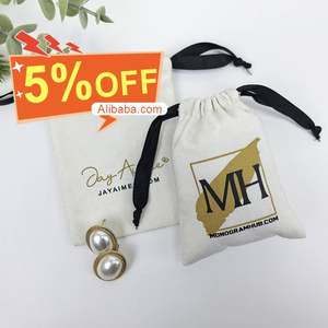 Bolsa de Joyería de Lona Pequeña con Cordón, Moderna, de Algodón, con Característica Reciclable para Anillos y Otros Regalos, Venta al por Mayor - Product Image 1