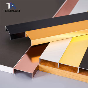 Embellecedor de borde en forma de U de aluminio de acero inoxidable para interiores, bordes de <span class=keywords><strong>Metal</strong></span> sin costuras, Fondo de techo empotrado, decoración de pared, esquinas de tira - Product Image 2