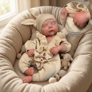 Poupée bébé en silicone pleine grandeur de 18 pouces pour filles, poids de 3200 g, jouet réaliste pour nouveau-né, jouet en peluche, cadeau de dessin animé [NON en vinyle] - Product Image 1