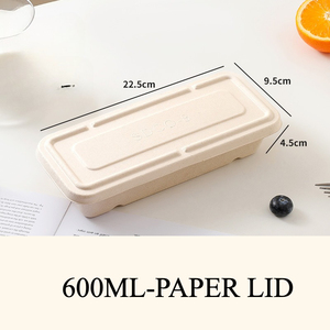 Kotak Baki Buah 600ml Tahan Air, Portabel, Biodegradable, dari Bubur Kertas Kraft Berkualitas Tinggi dengan Tutup, untuk Kemasan Keripik Kentang dan Camilan Piknik - Product Image 3