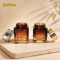 Vente en gros de pots à crème carrés transparents personnalisés de 15g, 20g, 30g, 50g, 70g, 100g, pot à crème pour les yeux en verre de haute qualité résistant à la corrosion