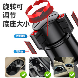 Ventilador para coche, soporte universal para vasos, ventilador eléctrico fijo para coche, ventilador pequeño USB 5V, universal para camión 12V/24V. - Product Image 4
