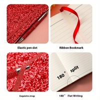 Carnet de notes personnalisé avec logo, couverture en PVC créative, sangle scintillante, carnet de notes exquis pour étudiants
