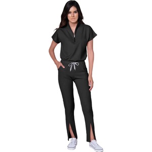 Women's Quick Dry Scrub Set Short Sleeve Split Pants Uniforms For Medical Dental Veterinary Use - Product Image 2