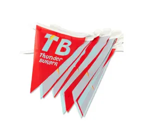 Tali bendera PVC dapat diatur spanduk vinil cetakan Digital promosi merek bendera negara bendera olahraga pesta
